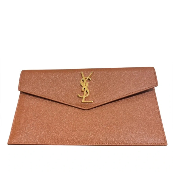 Saint Laurent Uptown Clutch Color Brick sold out color!!!! Worn 1x sold out!!!! - Picture 1 of 8